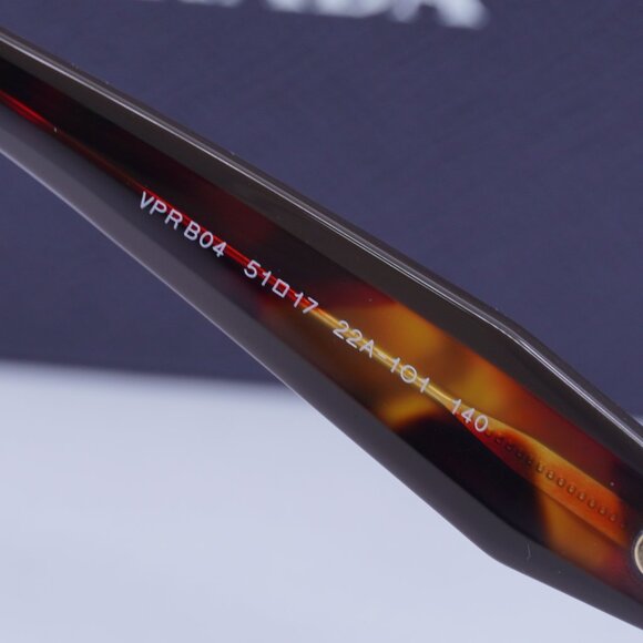 Prada PRB04V 22A1O1 Cat Eye Eyeglasses - Poppy Havana Bordeaux 51mm - Picture 8 of 10